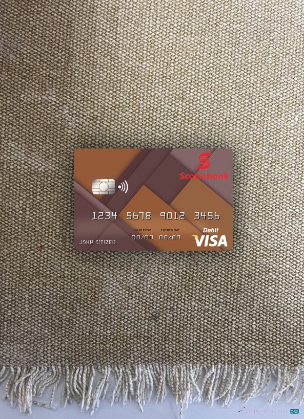 Download Jamaica Scotiabank visa debit card photolook front Photoshop template